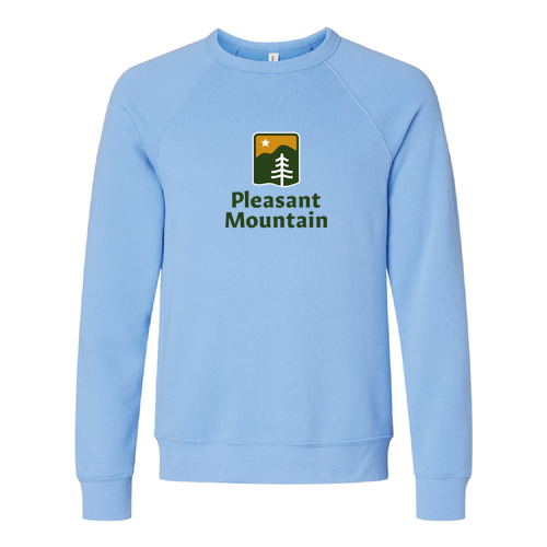 Pleasant Mountain Logo 1 Full color -- Crewneck Sweatshirt Carolina Blue