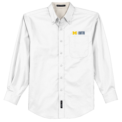 Port Authority Mens Easy Care Long Sleeve Shirt -- White / Light Stone