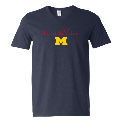 Mens/Unisex Gildan SoftStyle V Neck T Shirt -- Navy