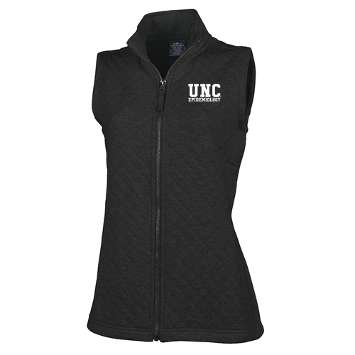 Charles River Women's Franconia Quilted Embroidered Vest -- Charcoal Heather