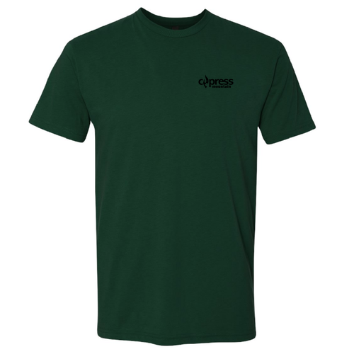 Cypress Mountain Logo 2 Black Ink -- Short Sleeve Forest Green