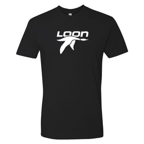 Loon Logo 1 White Ink -- Short Sleeve Black