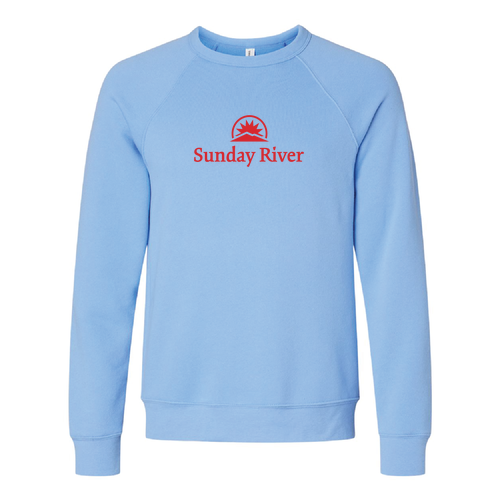 Sunday River Logo 1 Red Ink -- Crewneck Sweatshirt Carolina Blue