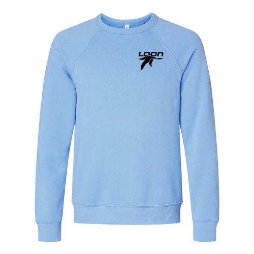 Loon Logo 2 Black Ink -- Crewneck Sweatshirt Carolina Blue