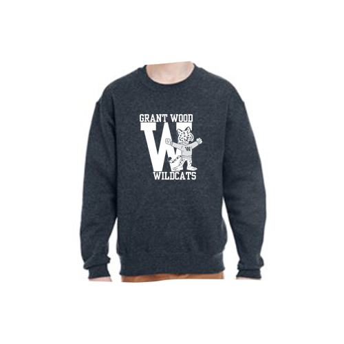 Jerzees Youth 8 oz 50/50 Nublend Fleece Crew -- Black Heather