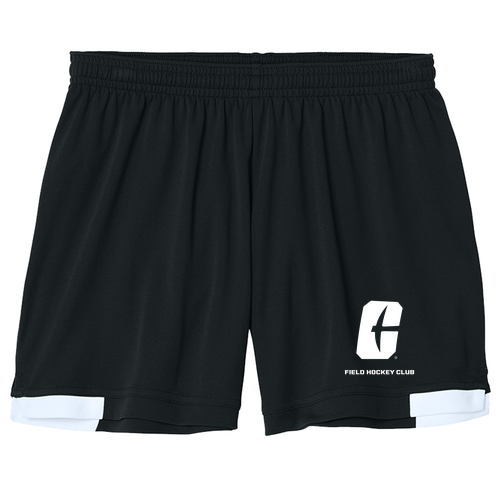 Sport-Tek® Women’s Club 5” Short -- Black / White