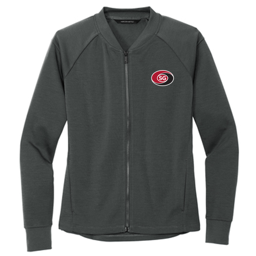 Mercer+Mettle Women's Double-Knit Bomber -- Anchor Grey