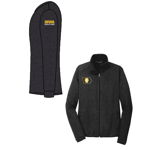 Port Authority Sweater Fleece Jacket -- Black Heather