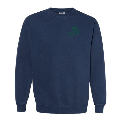 Comfort Colors Unisex Garment-Dyed Crewneck Sweatshirt -- True Navy Locket Design