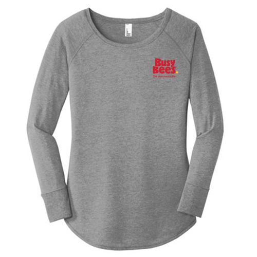 Ladies District Made Perfect Tri Long Sleeve Tunic -- Grey Frost