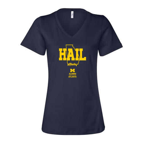 Ladies Bella Canvas Soft Relaxed Jersey Short Sleeve V-Neck -- Navy