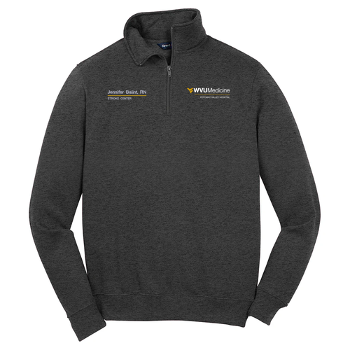 Embroidered Sport Tek Quarter Zip Sweatshirt -- Graphite Heather