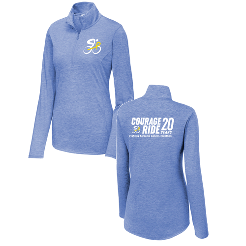 Sport-Tek Ladies PosiCharge Tri-Blend Wicking 1/4-Zip Pullover -- True Royal Heather