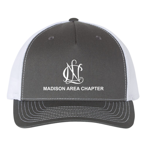 Richardson Five-Panel Snapback Trucker Hat -- Charcoal / White