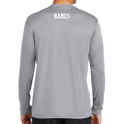 REQUIRED: Port and Company Long Sleeve Performance Tee -- Silver