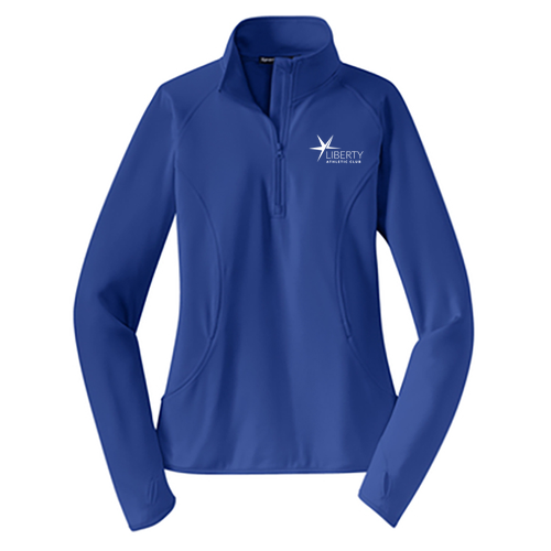 Ladies Sport Tek Sport Wick Stretch Half Zip Pullover -- True Royal