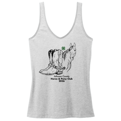 District Women's Perfect Blend Cvc V-Neck Tank -- Light Heather Grey
