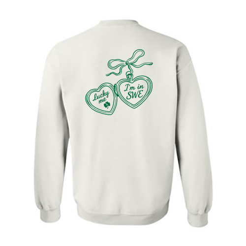 Gildan Heavy Blend Crew Neck Sweatshirt -- White Locket Design