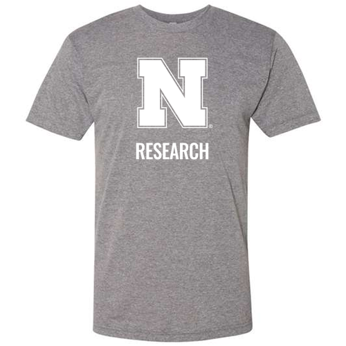 Printed Nebraska Research Triblend Tee -- Athletic Grey