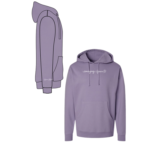 Independent Trading Hooded Sweatshirt -- Plum (Large Embroidered Logo)