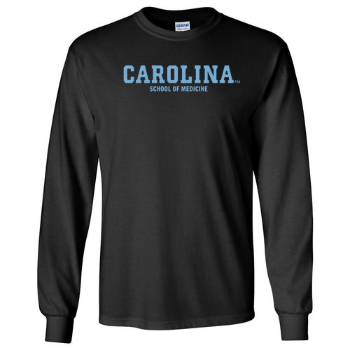 Gildan Ultra Cotton Longsleeve Basic T-Shirt -- Black -- Carolina Med