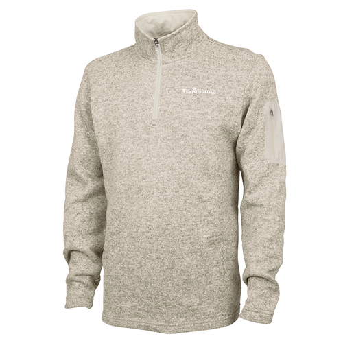 Mens Heathered Fleece Pullover -- Oatmeal Heather