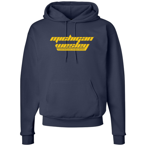 Comfort Blend Fleece Pullover Hooded Sweatshirt -- Navy