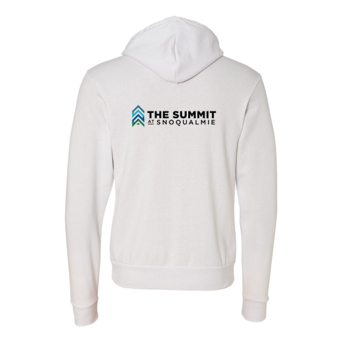 The Summit at Snoqualmie Logo 2 Full color -- Pullover Hooded Sweatshirt White