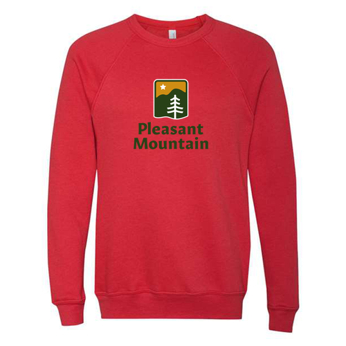 Pleasant Mountain Logo 1 Full color -- Crewneck Sweatshirt Red