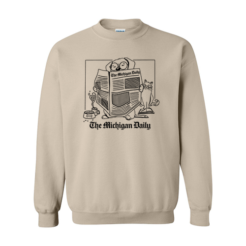 Gildan Heavy Blend Crewneck Sweatshirt -- Sand, Dog and Cat