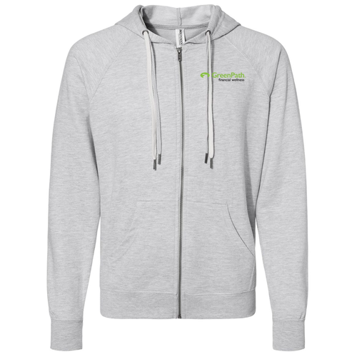 Independent Trading Icon Unisex Lightweight Terry Full-Zip Hooded Sweatshirt -- Athletic Heather