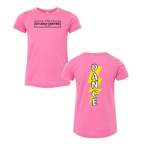 Dance Youth Bella Canvas Triblend Short Sleeve Tee -- Charity Pink