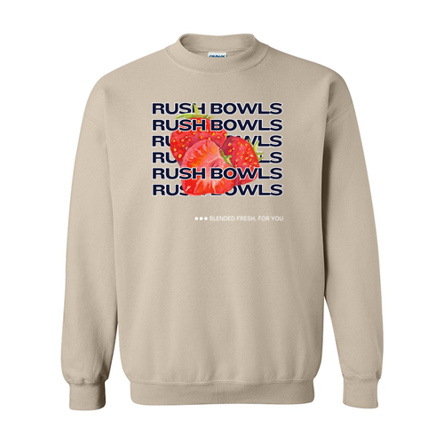 Rush Bowls Strawberry Crewneck Sand