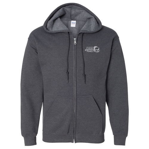 Gildan Full Zip Hooded Sweatshirt -- Dark Heather