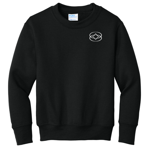 Port & Co Youth Core Fleece Crewneck Sweatshirt -- Jet Black