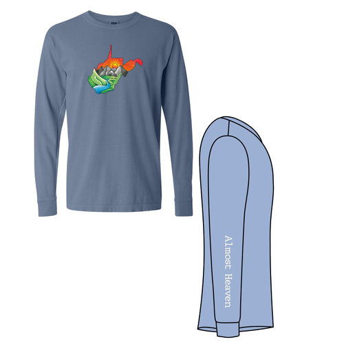 Comfort Colors Ringspun Long Sleeve Tee -- Washed Denim