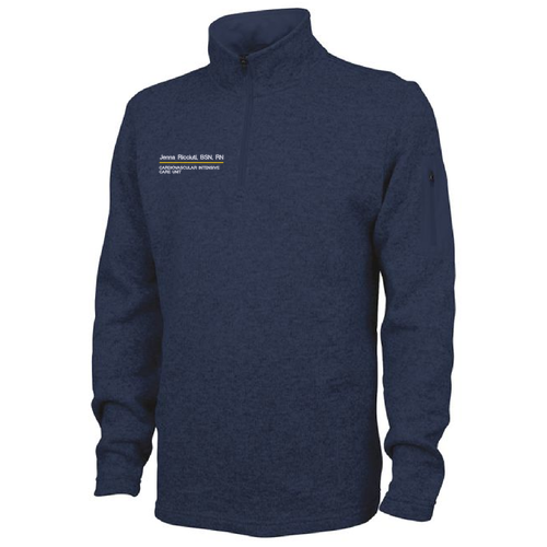 Charles River Mens Heathered Fleece Pullover -- Navy Heather