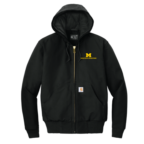 Carhartt Tall Quilted-Flannel-Lined Duck Active Jac -- Black, $145