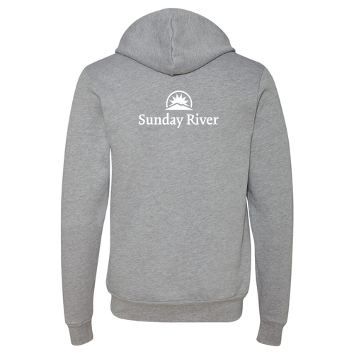 Sunday River Logo 2 White Ink -- Pullover Hooded Sweatshirt Athletic Heather