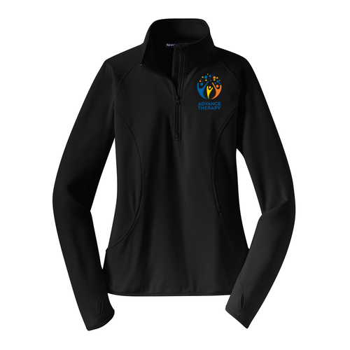 Sport Tek Ladies Sport Wick Stretch Half Zip Pullover -- Black