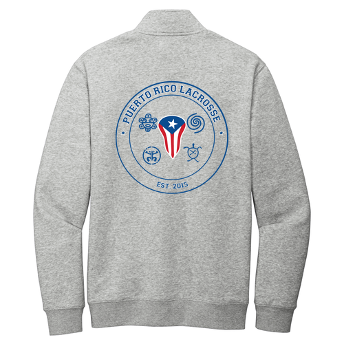 Taino Symbol 1 / 4-Zip Sweatshirt -- Light Heather Grey