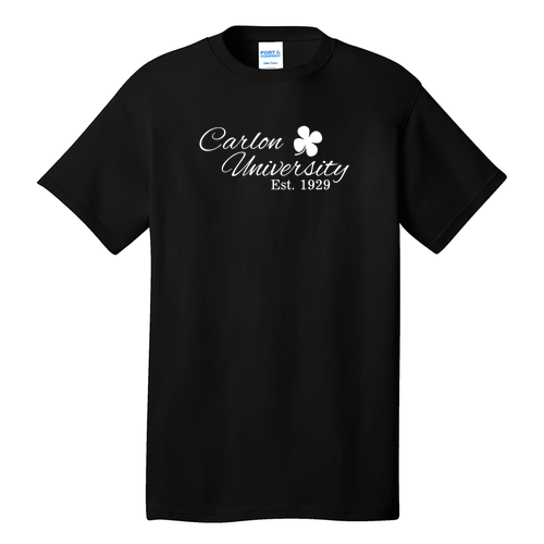 Carlow Classy Script with Clover Cotton T-Shirt -- Jet Black