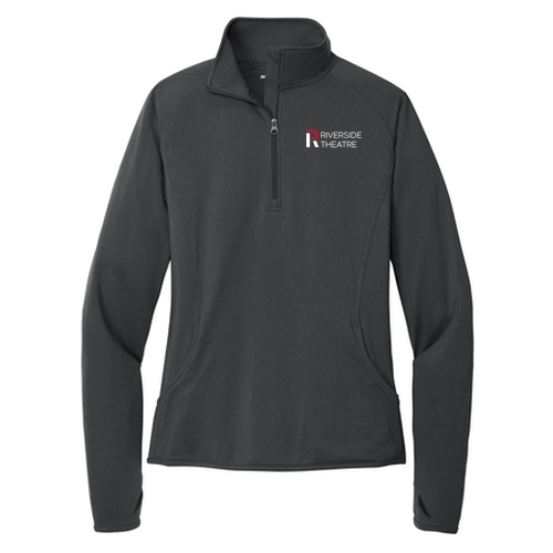 Sport Tek Ladies Sport Wick Stretch Half Zip Pullover -- Charcoal Grey