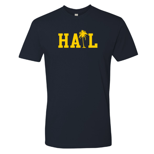 Mens/Unisex Next Level Soft Fitted Short Sleeve Tee -- Midnight Navy, Palm Tree Logo