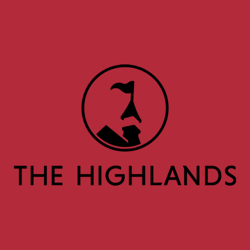 The Highlands Logo 2 Black Ink -- Raglan Sweatshirt Red