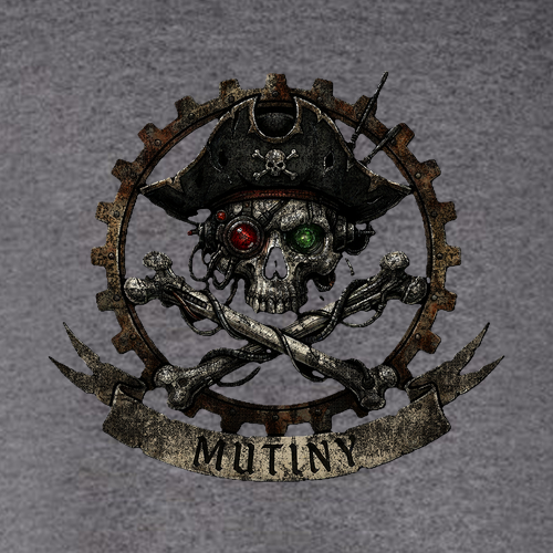 Mutiny Hanes 10 oz Ultimate Cotton Printpro Adult  Hooded Sweatshirt -- Charcoal Heather