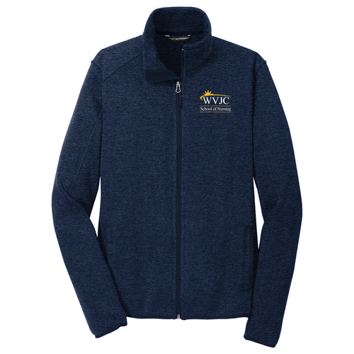 Port Authority Sweater Fleece Jacket -- River Blue Navy Heather