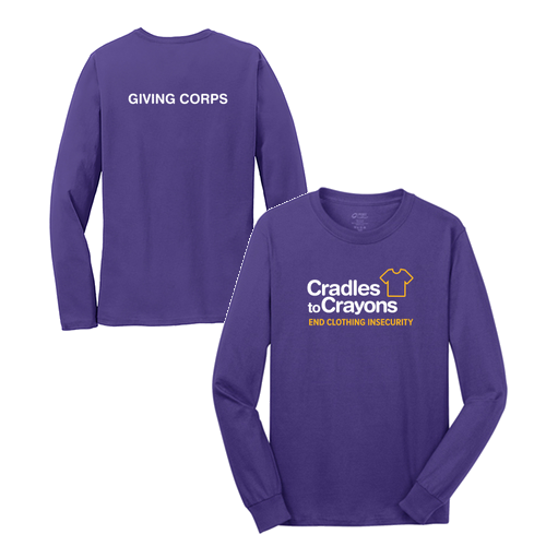 Port and Company Long Sleeve T Shirt -- Purple