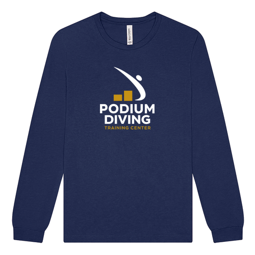 Bella+Canvas Unisex Triblend Long Sleeve Tee -- Navy TriBlend
