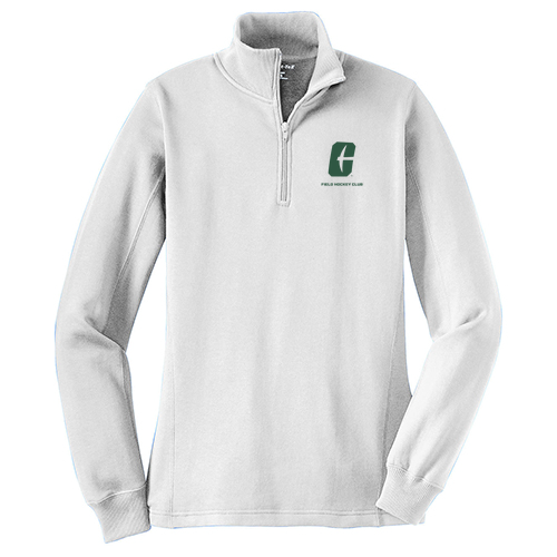 Sport Tek Ladies Quarter Zip Sweatshirt -- White